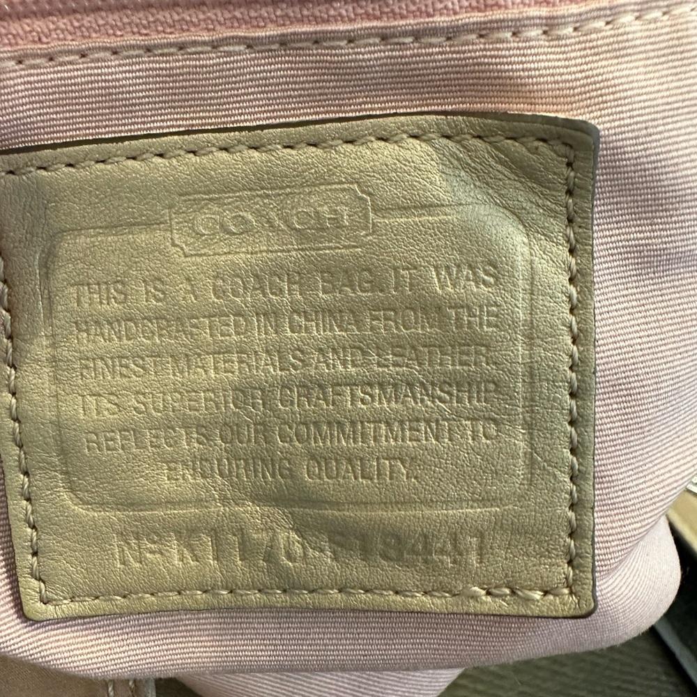 Coach 2011 Pink and Taupe Circle-Print Shoulder Satchel with Charm - Picture 13 of 15